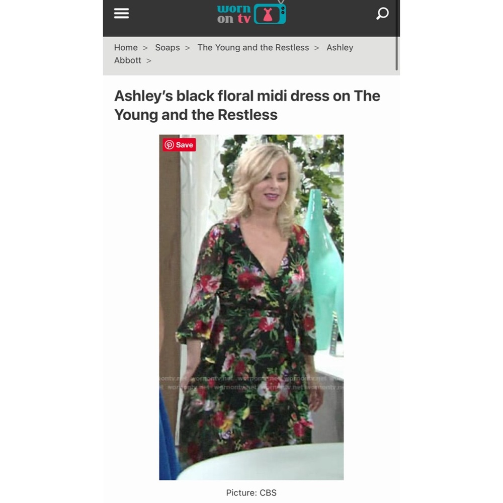 Alice + Olivia Abney Floral Black Red Collared Midi Dress - Picture 6 of 16